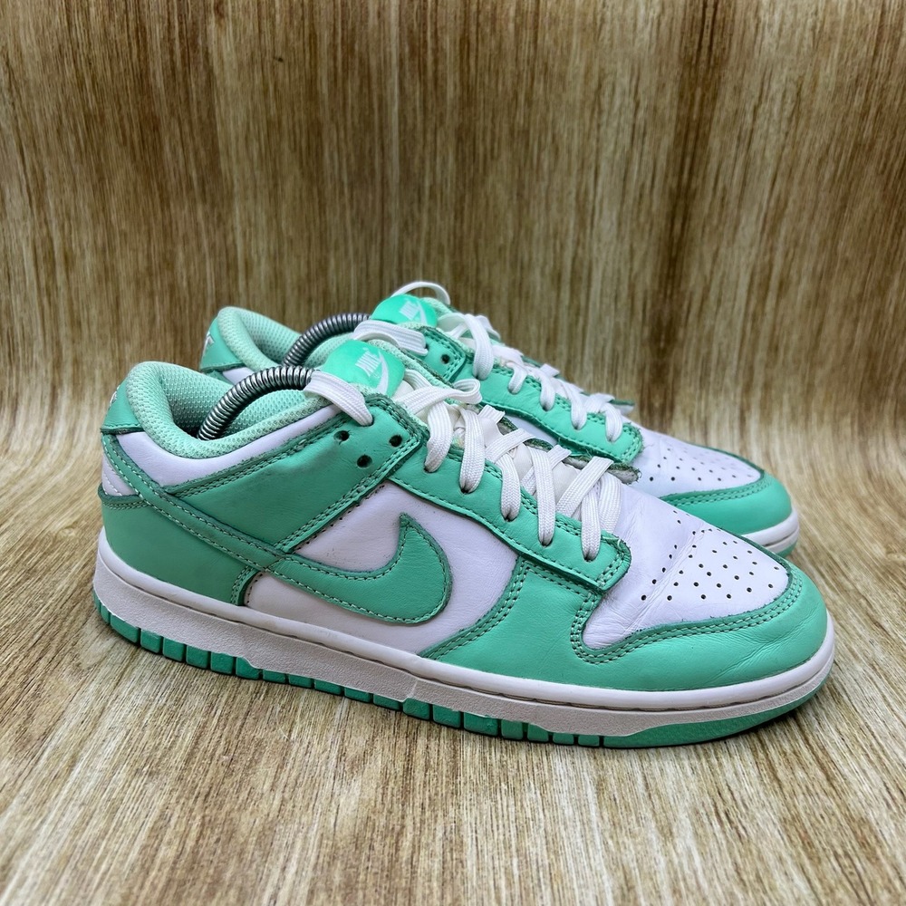 Nike Dunk Low Women's Size 8 Green Glow White Leather Sneakers DD1503-105